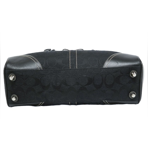 Coach Hampton Sateen & Leather Signature Logo Handbag - Picture 7 of 11
